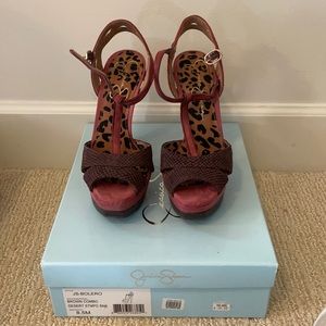 COPY - Jessica Simpson size 8.5 open toe heel, brown